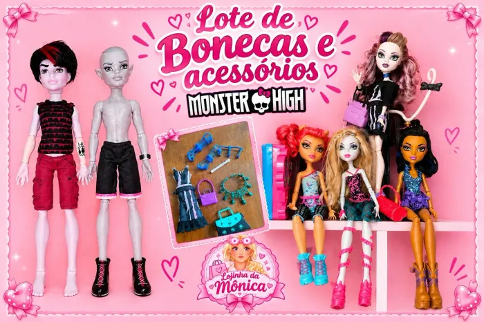 Lote de bonecas e acessórios Monster High