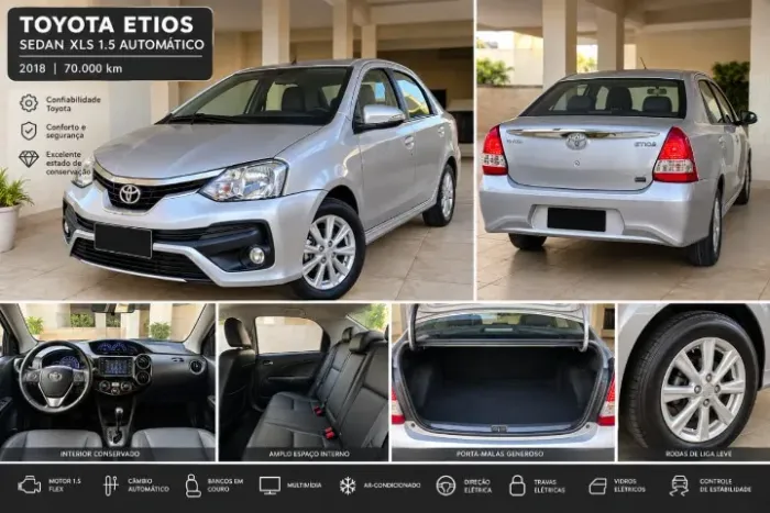 Toyota Etios XLS Sedan 1.5 Flex 16V 4P Aut. 2018