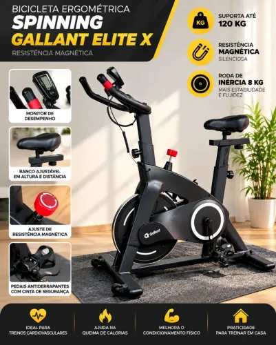 Vendo Bicicleta Ergométrica Gallant Elite X Magnética