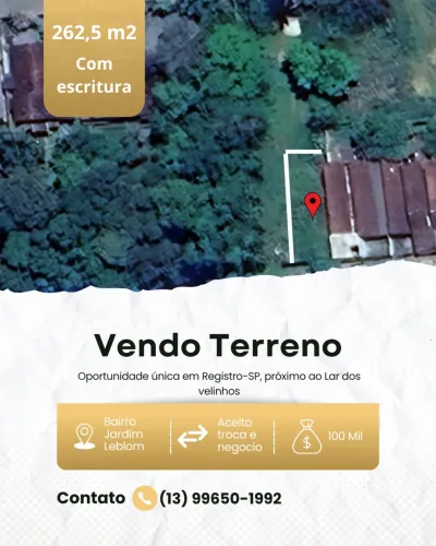 Terreno Registro - Bairro Jardim Leblon