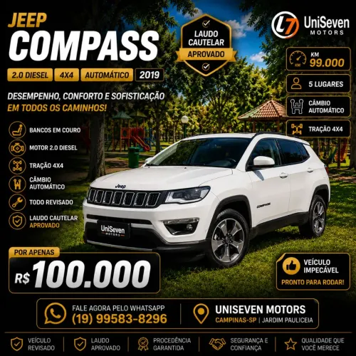 Jeep Compass Long. TD 350 2.0 4X4 Diesel AUT 2019