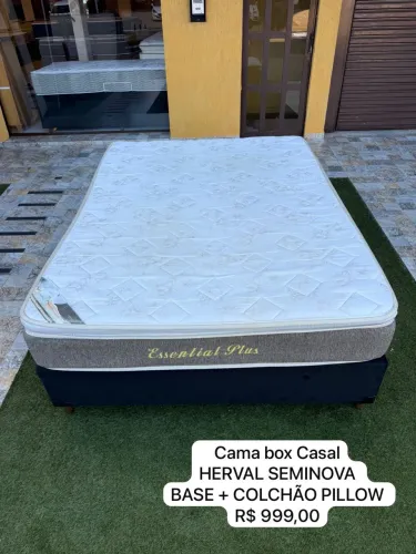 Cama de Casal SEMINOVA CAMA BOX + COLCHÃO - Entrego!