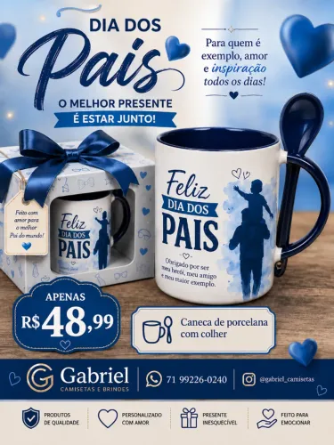 Caneca de Porcelana com colher