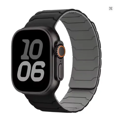Pulseira Magnética de Silicone para Apple Watch Ultra 1 2 3 Séries 10 11