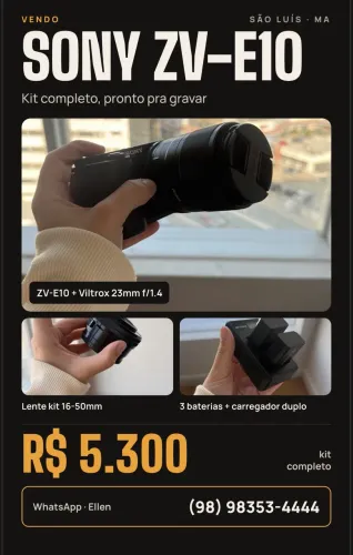 Câmera Sony zv10 + kit completo