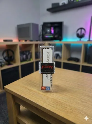 Memória RAM Kingston Fury Beast Expo, 32GB, 6000mhz CL30 Branca Nova
