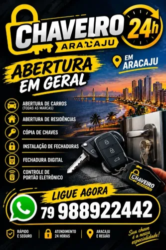 Chaveiro 24h em Aracaju *