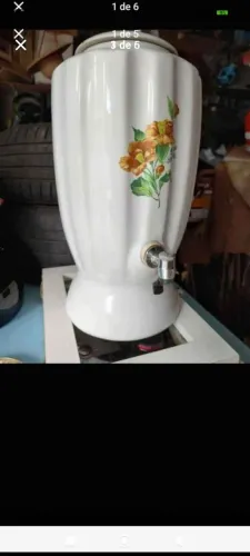 Filtro talha antigo porcelana funcionando.