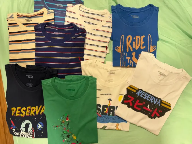 Kit 9 camisetas Reserva Mini TAM 14 anos