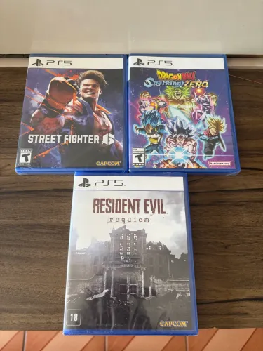 JOGOS PS5 LACRADOS , RESIDENT EVIL REQUIEM, STREET FIGHTER 6 , DRAGON BALL PAKING  ZERO. 
