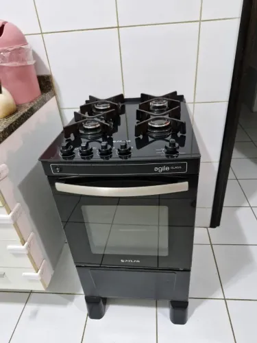 ? Fogão Atlas Agile Glass 4 Bocas - Preto - Ótimo Estado ?