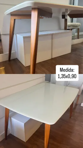 Mesa de jantar com laqueado branco