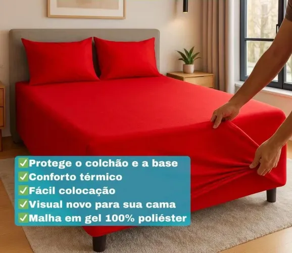 Lençol Luva para Cama Box Casal. Várias cores