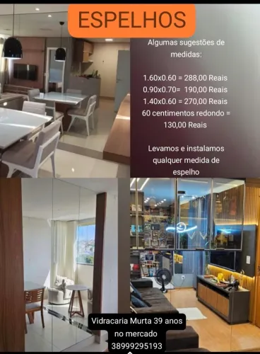 ESPELHOS NOVOS COM INSTALAÇÃO ( qualquer medida)