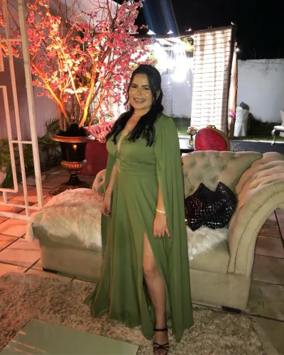 Vestido Longo Verde Oliva - Usado 1 vez