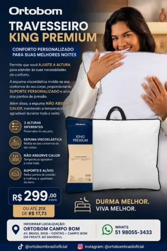 Travesseiro King Premium Ortobom
