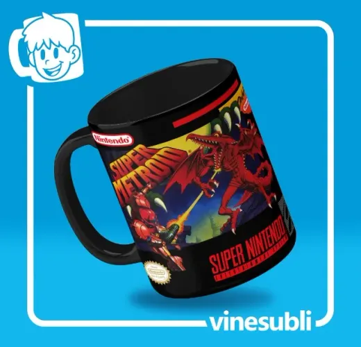 Caneca PRETA Super Metroid - Super Nintendo