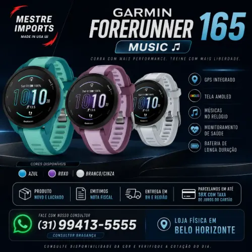 Garmin Forerunner 165 Music Novo Lacrado