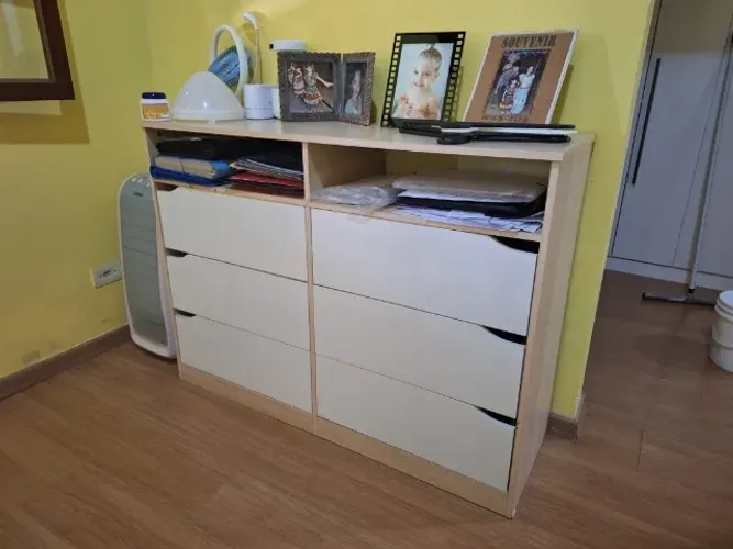 Comoda 6 gavetas (40 cm profundidade x 90 cm altura x 120 cm largura)