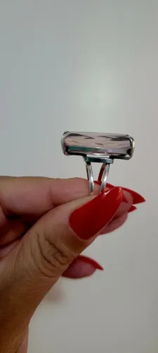 Anel de prata legítima com pedra natural 