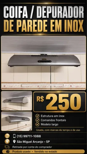 COIFA / DEPURADOR DE PAREDE EM INOX