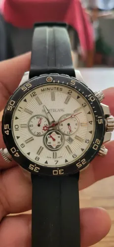 Relógio monblanc cronógrafo 1°linha fundo rosqueado 46 mm cx