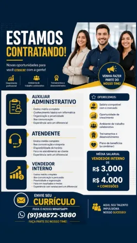 VAGAS DISPONÍVEIS!!