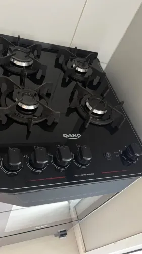 Fogão Dako 4 Bocas Magister Mesa de Vidro Acendimento Automático Bivolt Preto