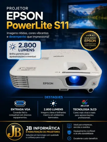 Projetor Epson Power lite S11 2800 Lumes