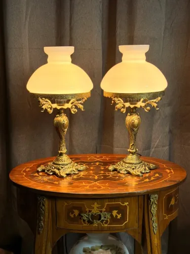 [RELÍQUIA] Lindo Par de Abajures Vintage Déc. 50 Estilo Francês - Perfeito Estado