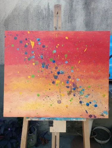Quadro Pintura em acrílico sobre tela - decoração