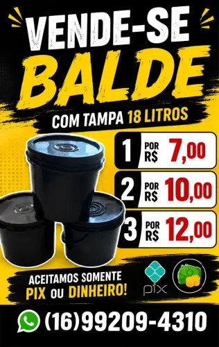 BALDE 18 LITROS COM TAMPA