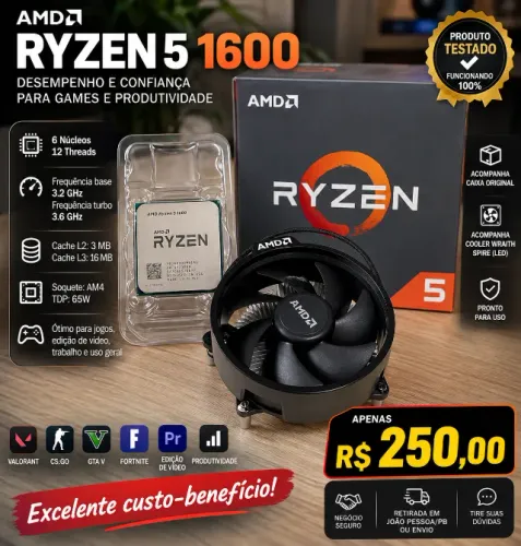 processador ryzen 5 1600