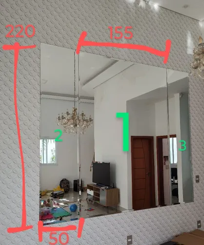 Espelho Bisotado 155 por 220cm