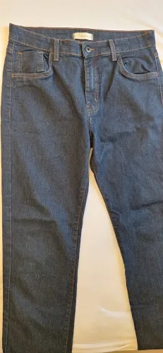 Calça jeans infantil com bolsos - jeans escuro- Tamanho 14