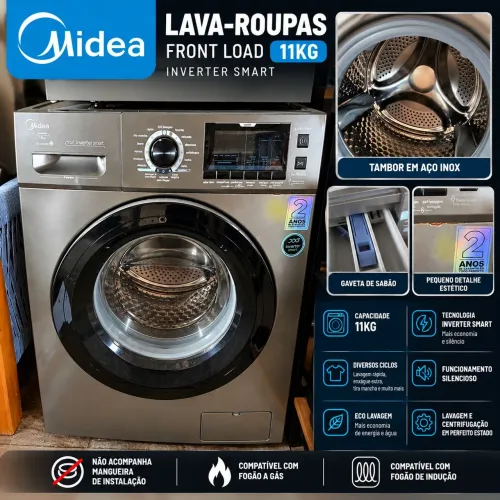 Máquina de Lavar Midea 11kg Front Load Inverter