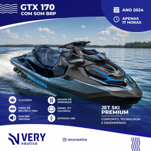 Jet Ski Sea Doo GTX 170 COM SOM BRP ORIGINAL - APENAS 17 HORAS