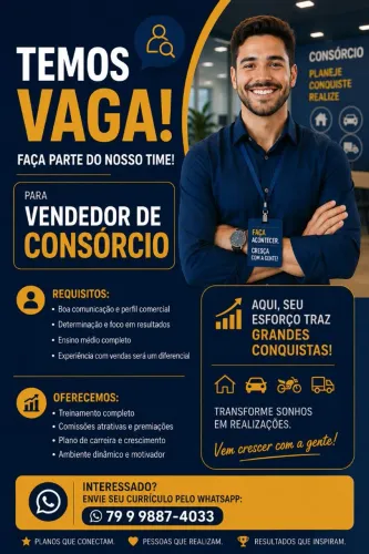 Vaga de emprego para vendedor 