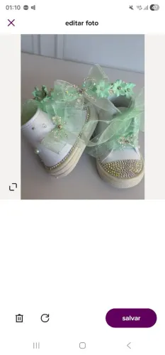 Tenis infantil, personalizado em cristais.