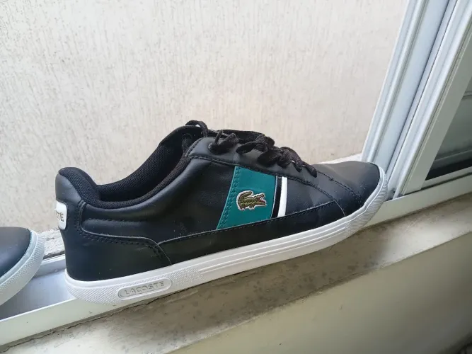 Sapatenis lacoste original, tamanho 39, Preto e verde.