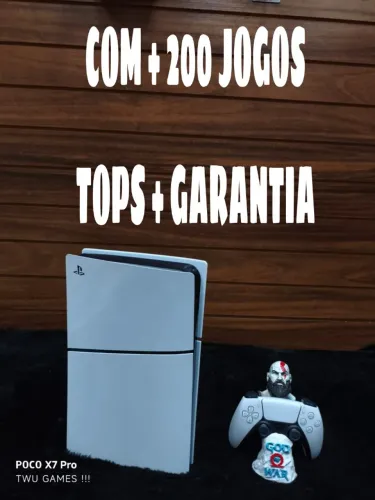 PS5 slim + 200 jogos tops