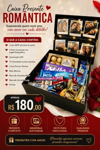 Caixa LED Surpresa Dia Dos Namorados