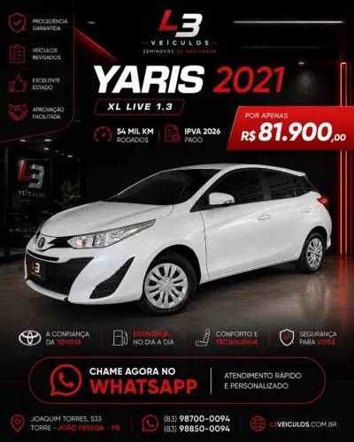Toyota Yaris Live 1.3 Flex 16V 5P AUT 2021