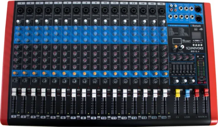 MESA DE SOM SOUNDVOICE 16 Canais e 4 Aux MS-16.4 EUX