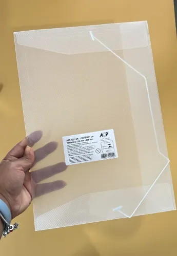 Pasta Com Elástico Ofício Transparente Acp Fina kit com 10 unidades