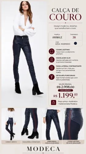 CALÇA DE COURO ANIMALE