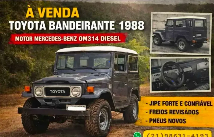 Toyota Band. Jipe 4X4 Sport 3.7 Diesel 1988