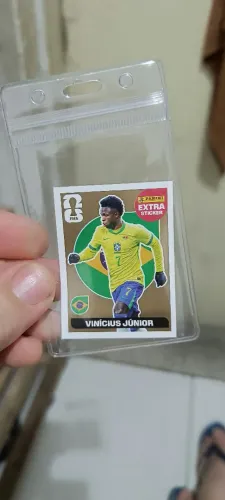 Carta Vinícius Junior Dourada Extra Sticker (Carta rara)