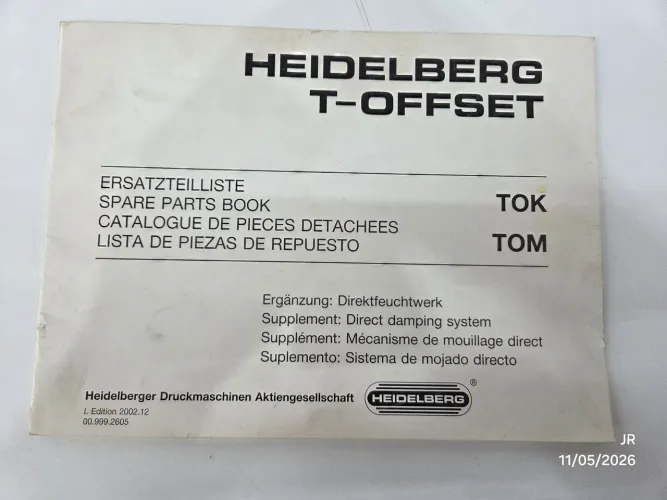 Manual Lista de Peças Sistema de Molha DDS - Heidelberg TOK