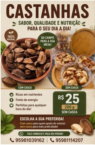 Vende-se castanhas do Pará